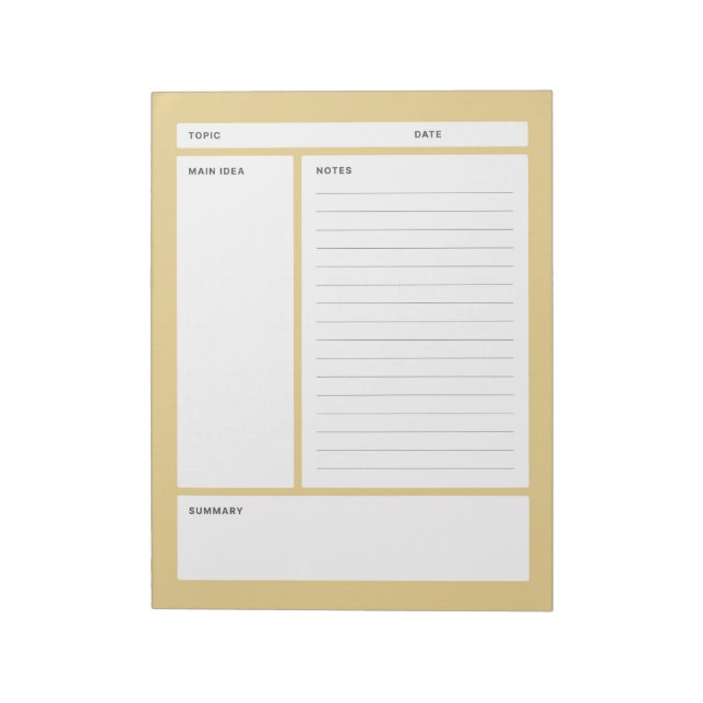 Bloc-note Notes Cornell (ligne) (Tourné)
