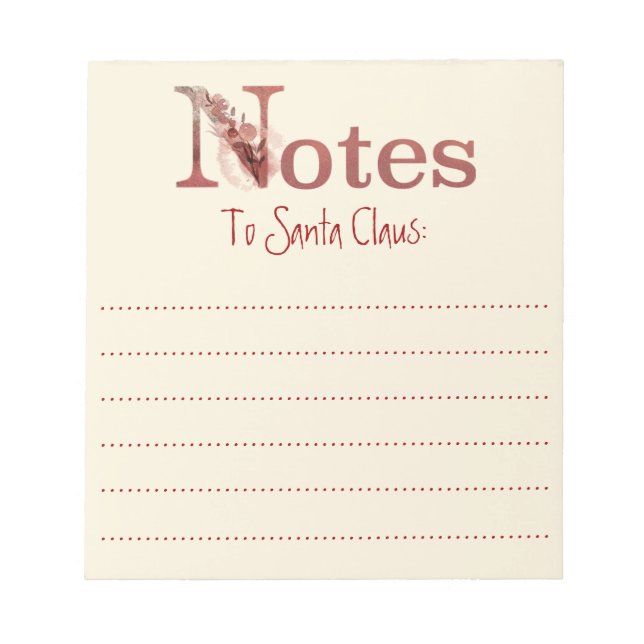 Bloc-note Notes d'aquarelle au Père Noël (Devant)