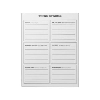 Bloc-note Notes d'atelier Organisation de menuiserie et de b