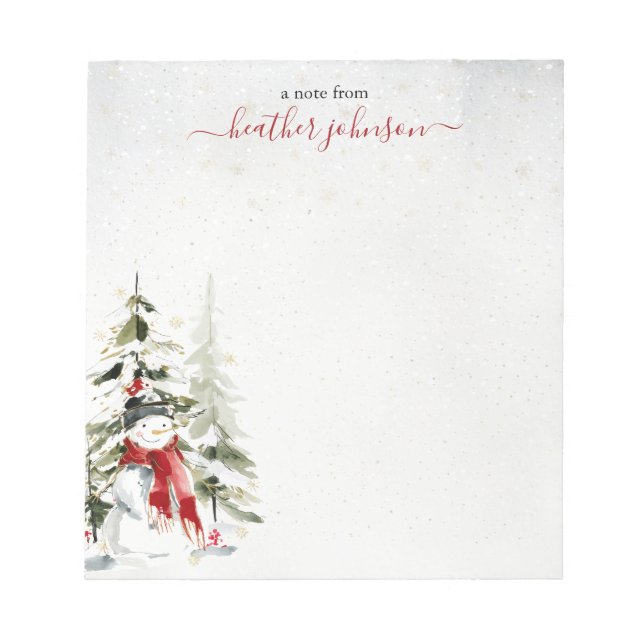 Bloc-note Notes de Hearthlight Bonhomme de neige d'hiver Per (Devant)