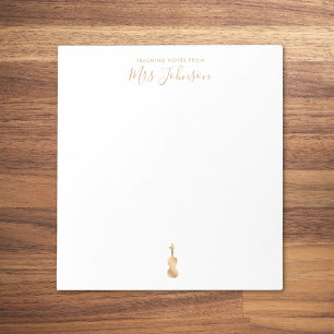 Bloc-note Notes de l'enseignant de violon Élégant Script