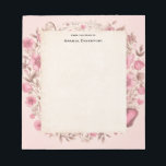 Bloc-note Notes de musique et Fleurs style rétro<br><div class="desc">Un bloc-notes avec une illustration dans un style romantique vintage. Notes musicales,  fleurs,  papillons et guitare. Une belle ambiance sentimentale.</div>