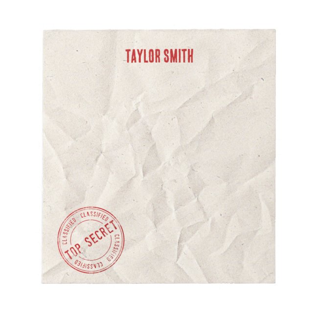 Bloc-note Notes de post-it du timbre secret principal (Devant)