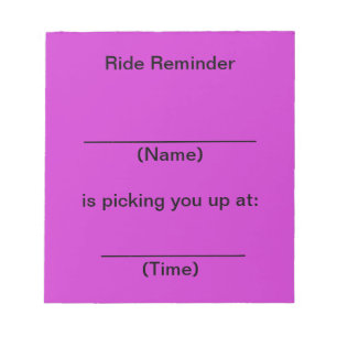 Bloc-note Notes de rappel de la marche (violet lumineux)