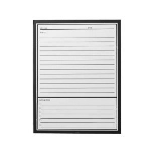Bloc-note Notes de réunion noire