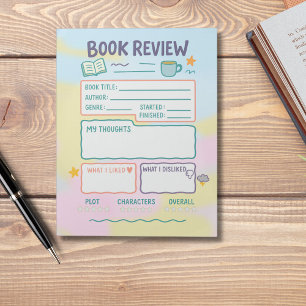 Bloc-note Notes de révision du livre Journal de lecture Livr