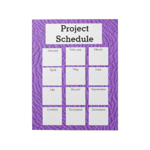 Bloc-note Notes d'impression violettes mensuelles du calendr