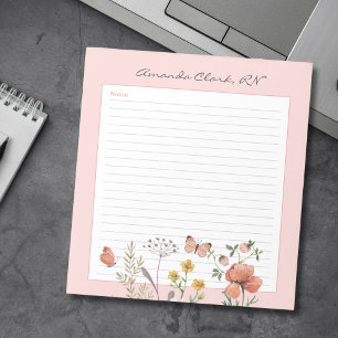 Bloc-note Notes d'infirmière florales 