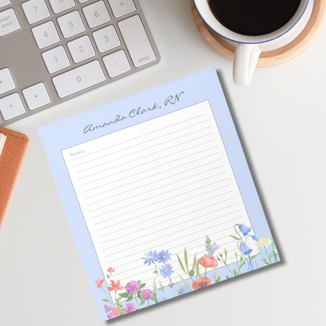Bloc-note Notes d'infirmière florales  (Créateur téléchargé)