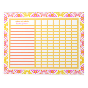 Bloc-note Notes du gestionnaire de suivi du Fiançailles mari