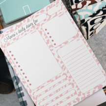 Notes du planificateur quotidien Pink Leopard et l
