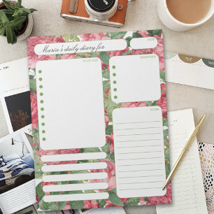 Bloc-note Notes du planificateur quotidien Rose vintage et l