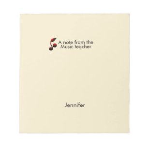 Bloc-note Notes du professeur de musique ajouter nom texte n