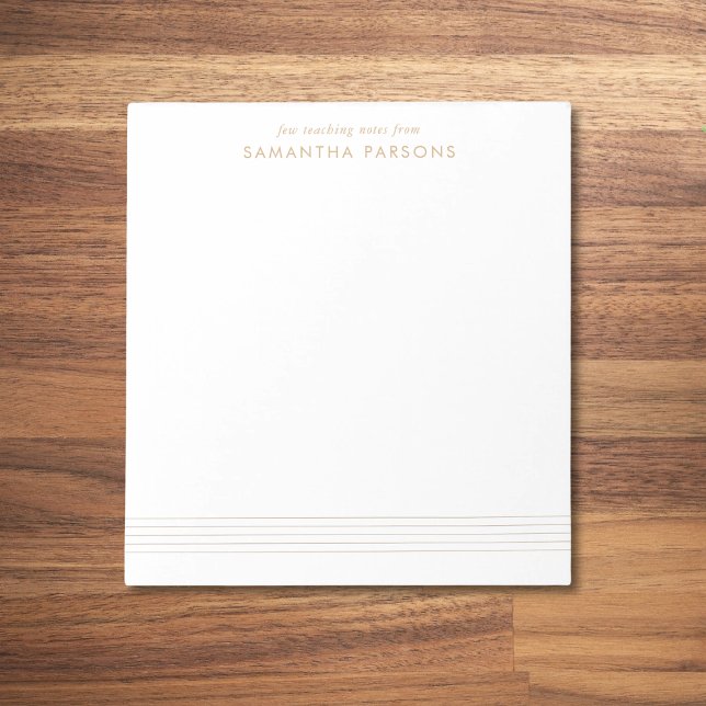 Bloc-note Notes d'un professeur de musique Gold Elegant (Créateur téléchargé)