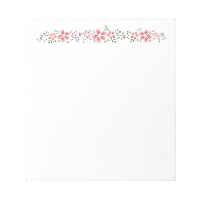 Bloc-note Notes florales roses (Devant)