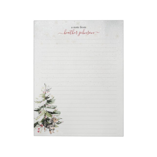 Bloc-note Notes Hearthlight Hiver Papier Personnalisé Chien (Tourné)