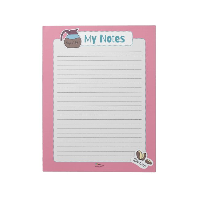 Bloc-note Notes pour mon café rose (Tourné)