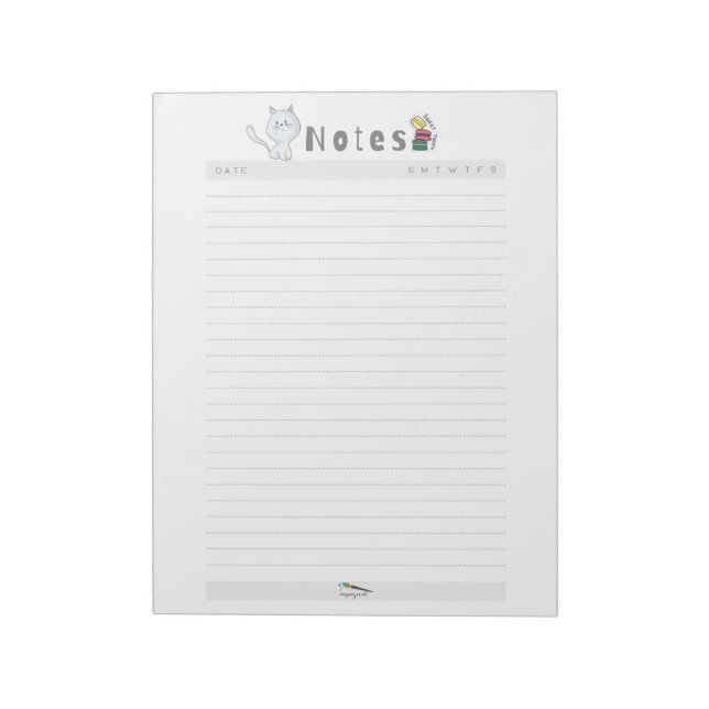 Bloc-note Notespad de chat hebdomadaire (Tourné)