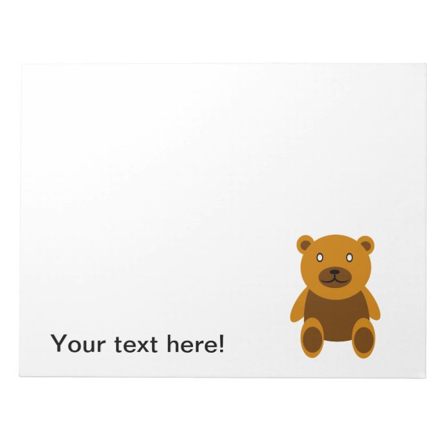 Bloc-note Nounours en peluche marron clipart (Devant)