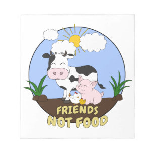Bloc-note Nourriture d'amis pas - vache, porc et poulet