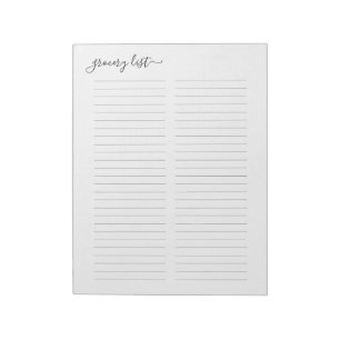 Bloc-note Nourriture simple/achats/liste d'épicerie