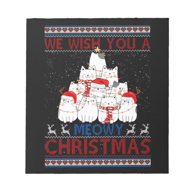 Bloc-note Nous Vous Souhaitons Un Chat Meowen Chat Noël Chau (Devant)
