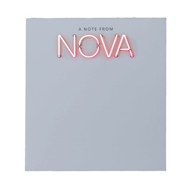 Bloc-note Nouveau nom en néon (Devant)