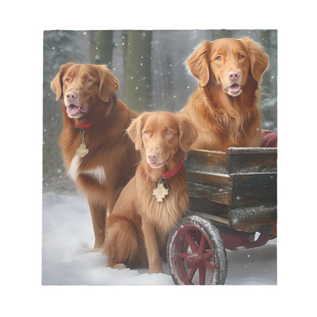 Bloc-note Nova Scotia Duck Toller Retriever Traîneau enneigé (Devant)