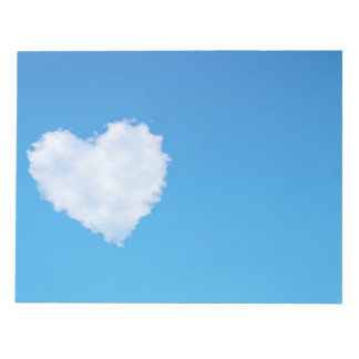Bloc-note Nuage de coeur doux 3D dans un ciel bleu
