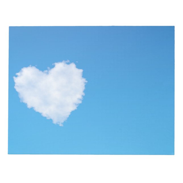 Bloc-note Nuage de coeur doux 3D dans un ciel bleu (Devant)