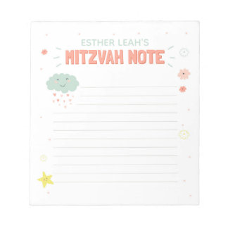 Bloc-note Nuage et fleurs Mitzvah Note