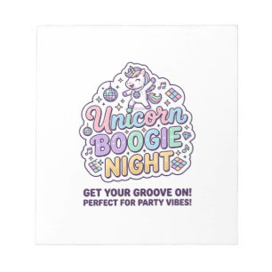Bloc-note Nuit de Boogie de Licorne Gras Typographie Graphiq