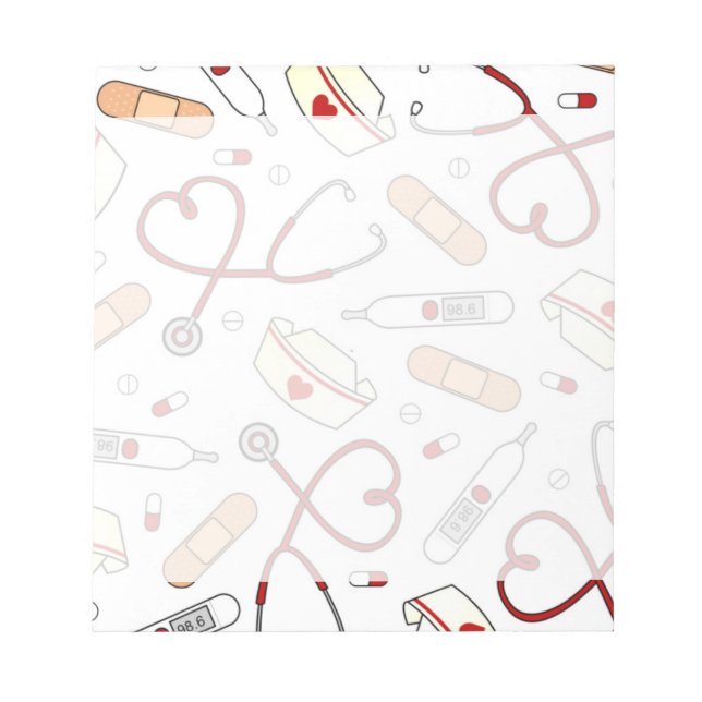 Bloc-note Nurse Love Print White Background (Devant)
