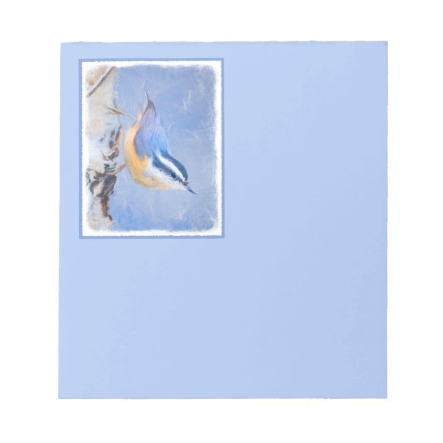 Bloc-note Nuthatch à poitrine rouge Peinture d'art original  (Devant)