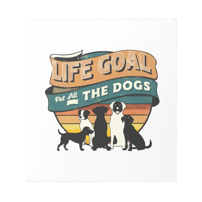 Bloc-note Objectif de vie caresser tous les chiens Copie Cop (Devant)