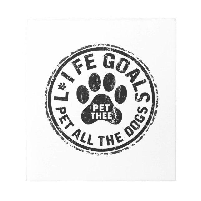 Bloc-note Objectif de vie Caresser Tous Les Chiens Copie Cop (Devant)
