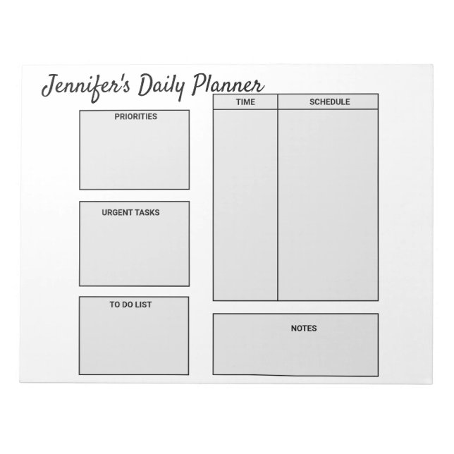 Bloc-note objectifs simples du planificateur quotidien pour  (Devant)