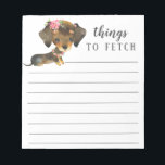 Bloc-note Objets Dachshund à récupérer<br><div class="desc">Adorable Dachshund choses à récupérer bloc-notes avec des lignes. Facile à personnaliser avec votre message. Visitez notre boutique pour voir un large assortiment de races de chiens.</div>