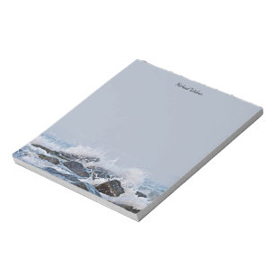 Bloc-note Océan Aquarelle Crashing Vagues Roches Splash