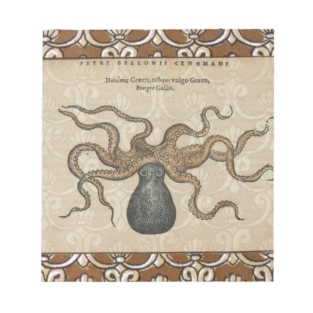 Bloc-note Octopus Kraken Illustration Vintage (Devant)