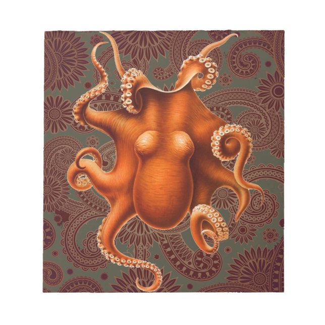Bloc-note Octopus Sea Monster Creature Cephalapod Vintage (Devant)