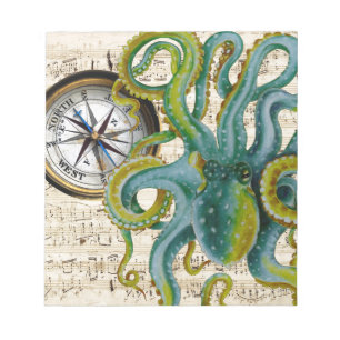 Bloc-note Octopus Tentacles Compass Music