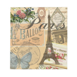 Bloc-note Oeuvre colorée Vintage voyage Paris France