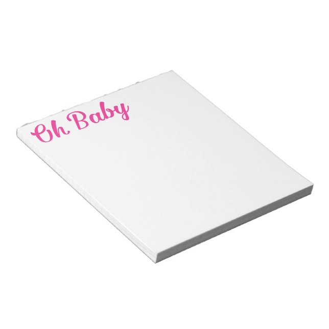 Bloc-note Oh Baby Personnalisé Fille Rose (Incliné)