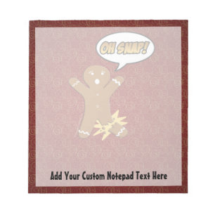 Bloc-note Oh Snap, Homme en pain d'épices avec Jambe cassée