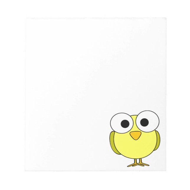 Bloc-note Oiseau jaune aux grands yeux (Devant)