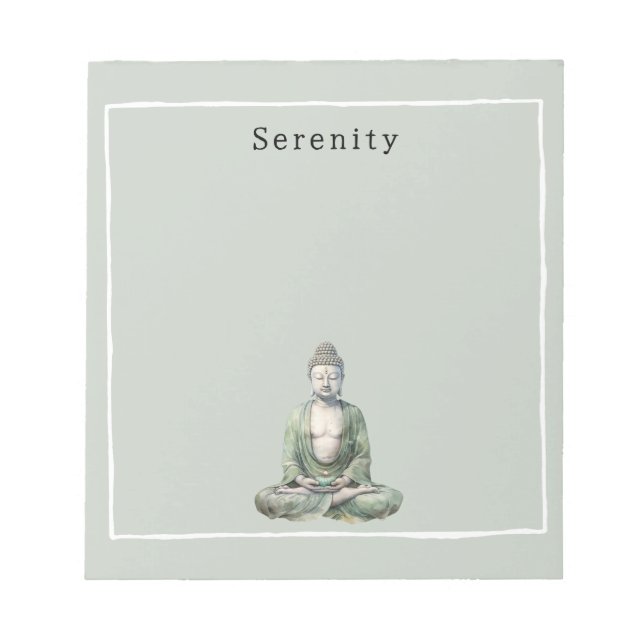Bloc-note Olive Green Buddha Meditation Personalized  (Devant)