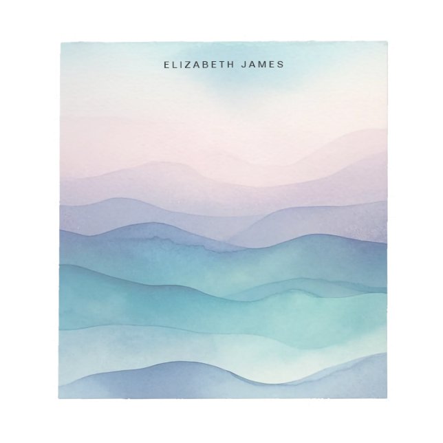 Bloc-note Ombre bleu couche d'aquarelle profonde Océan (Devant)