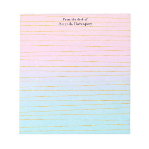 Bloc-note Ombre bleu rose avec lignes or