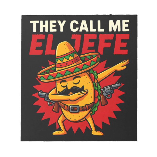 Bloc-note On M'Appelle El Jefe Taco Funny Boss Cinco De Mayo (Devant)
